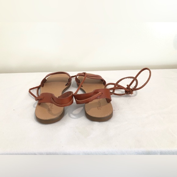 Madewell Boardwalk Ankle Tie Sandals Brown Leather Ankle Tie Strappy Size 7.5 - Picture 5 of 7